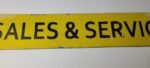 Vintage Sales & Service Porcelain Sign – Double Sided Mid Century Gas Pump Sign - Image 13
