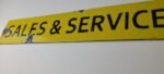 Vintage Sales & Service Porcelain Sign – Double Sided Mid Century Gas Pump Sign - Image 9
