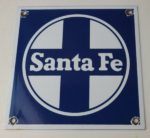 Vintage Santa Fe Sign – Trains Railroad Porcelain Gas Pump Grand Canyon Sign - Image 12