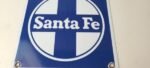 Vintage Santa Fe Sign – Trains Railroad Porcelain Gas Pump Grand Canyon Sign - Image 4
