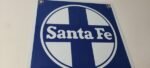 Vintage Santa Fe Sign – Trains Railroad Porcelain Gas Pump Grand Canyon Sign - Image 6