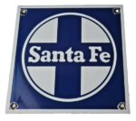 Vintage Santa Fe Sign – Trains Railroad Porcelain Gas Pump Grand Canyon Sign - Image 2