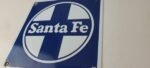 Vintage Santa Fe Sign – Trains Railroad Porcelain Gas Pump Grand Canyon Sign - Image 9