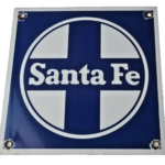 Vintage Santa Fe Sign – Trains Railroad Porcelain Gas Pump Grand Canyon Sign
