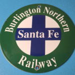 Vintage Sante Fe Sign – Burlington Northern Railroad Porcelain Gas Pump Sign
