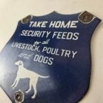 Vintage Security Feeds Porcelain Sign – Livestock, Poultry, Dogs Gas Pump Sign - Image 12