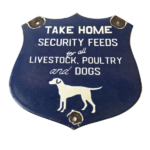 Vintage Security Feeds Porcelain Sign – Livestock, Poultry, Dogs Gas Pump Sign