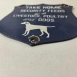 Vintage Security Feeds Porcelain Sign – Livestock, Poultry, Dogs Gas Pump Sign - Image 10