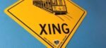 Vintage SFO Municipal Railway Sign – XING Trains Railway Porcelain Gas Pump Sign - Image 7