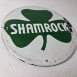 Vintage Shamrock Gasoline Sign – Gas Service Station Pump Plate Porcelain Sign - Image 11