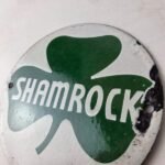 Vintage Shamrock Gasoline Sign – Gas Service Station Pump Plate Porcelain Sign - Image 12