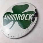 Vintage Shamrock Gasoline Sign – Gas Service Station Pump Plate Porcelain Sign - Image 13