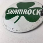 Vintage Shamrock Gasoline Sign – Gas Service Station Pump Plate Porcelain Sign - Image 14