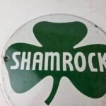 Vintage Shamrock Gasoline Sign – Gas Service Station Pump Plate Porcelain Sign - Image 3