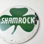 Vintage Shamrock Gasoline Sign – Gas Service Station Pump Plate Porcelain Sign - Image 4