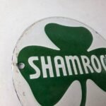 Vintage Shamrock Gasoline Sign – Gas Service Station Pump Plate Porcelain Sign - Image 5