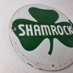Vintage Shamrock Gasoline Sign – Gas Service Station Pump Plate Porcelain Sign - Image 6