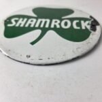 Vintage Shamrock Gasoline Sign – Gas Service Station Pump Plate Porcelain Sign - Image 10