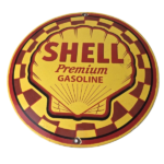 Vintage Shell Gasoline Sign – Gas Pump PorcelainPremium Motor Oil Sign