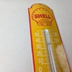 Vintage Shell Gasoline Sign – Gas Station Pump Ad Sign on Porcelain Thermometer - Image 5