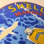 Vintage Shell Gasoline Sign – Marine Boat Porcelain Gas Pump Advertising Sign - Image 5
