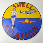 Vintage Shell Gasoline Sign – Military Gas Pump Service Automobile Motor Sign - Image 15