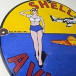 Vintage Shell Gasoline Sign – Military Gas Pump Service Automobile Motor Sign - Image 6