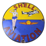Vintage Shell Gasoline Sign – Military Gas Pump Service Automobile Motor Sign