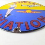 Vintage Shell Gasoline Sign – Military Gas Pump Service Automobile Motor Sign - Image 10