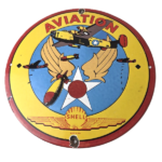 Vintage Shell Gasoline Sign – Military Navy War Bombs Gas Pump Porcelain Sign