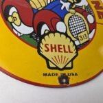 Vintage Shell Gasoline Sign – Old Automobile Gas Oil Pump Porcelain Sign - Image 11