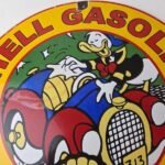 Vintage Shell Gasoline Sign – Old Automobile Gas Oil Pump Porcelain Sign - Image 3