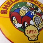Vintage Shell Gasoline Sign – Old Automobile Gas Oil Pump Porcelain Sign - Image 6