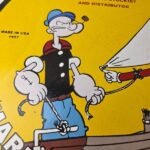 Vintage Shell Gasoline Sign – Popeye & Olive Gas Service Station Porcelain Sign - Image 3