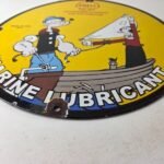 Vintage Shell Gasoline Sign – Popeye & Olive Gas Service Station Porcelain Sign - Image 10