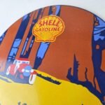 Vintage Shell Gasoline Sign – Redwood Park Gas Oil Pump Plate Porcelain Sign - Image 11