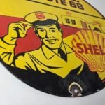 Vintage Shell Gasoline Sign – Route 66 Road Service Station Gas Porcelain Sign - Image 11