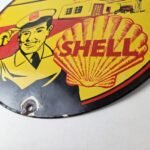 Vintage Shell Gasoline Sign – Route 66 Road Service Station Gas Porcelain Sign - Image 14