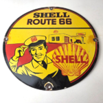 Vintage Shell Gasoline Sign – Route 66 Road Service Station Gas Porcelain Sign - Image 15