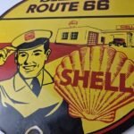 Vintage Shell Gasoline Sign – Route 66 Road Service Station Gas Porcelain Sign - Image 4