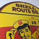 Vintage Shell Gasoline Sign – Route 66 Road Service Station Gas Porcelain Sign - Image 5
