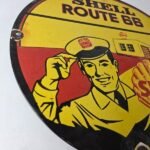 Vintage Shell Gasoline Sign – Route 66 Road Service Station Gas Porcelain Sign - Image 6