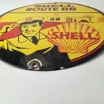Vintage Shell Gasoline Sign – Route 66 Road Service Station Gas Porcelain Sign - Image 10