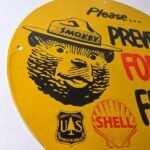 Vintage Shell Gasoline Sign – Smokey Bear Forest Service Gas Porcelain Sign - Image 6