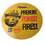 Vintage Shell Gasoline Sign – Smokey Bear Forest Service Gas Porcelain Sign