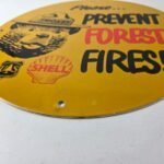 Vintage Shell Gasoline Sign – Smokey Bear Forest Service Gas Porcelain Sign - Image 10