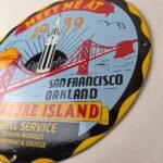 Vintage Shell Gasoline Sign – Treasure Island Gas Pump Station Ad Porcelain Sign - Image 13