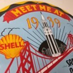 Vintage Shell Gasoline Sign – Treasure Island Gas Pump Station Ad Porcelain Sign - Image 5