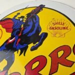 Vintage Shell Gasoline Sign – Zorro Gas Pump Service Automobile Motor Oil Sign - Image 11