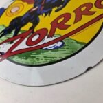 Vintage Shell Gasoline Sign – Zorro Gas Pump Service Automobile Motor Oil Sign - Image 13
